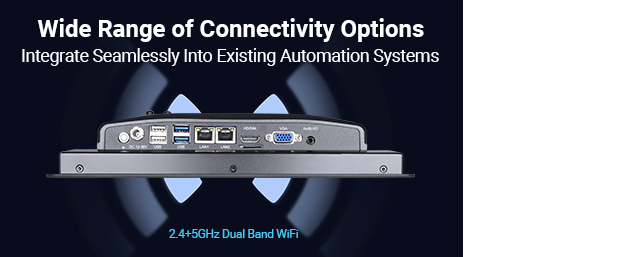 HMI Fanless Industrial Touchscreen All In One Panel PC 10.1 inch